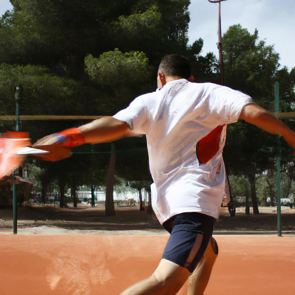 Person executing backhand chop