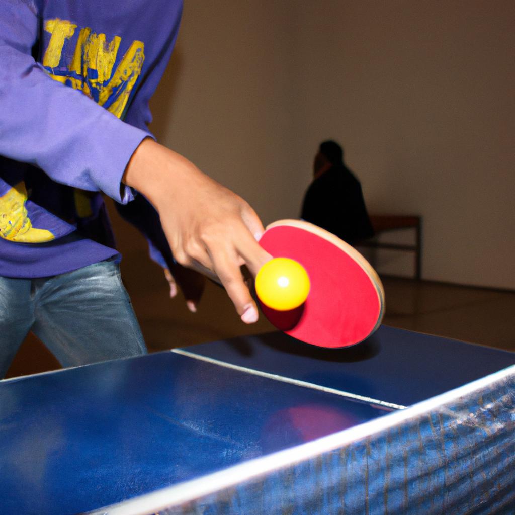 Person playing table tennis techniques