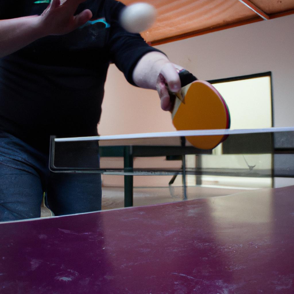 Person practicing table tennis drills