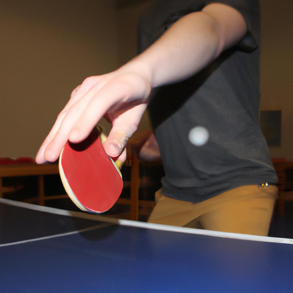 Person doing table tennis exercises