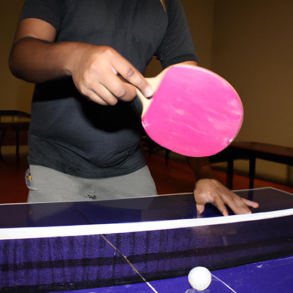 Person playing table tennis technique