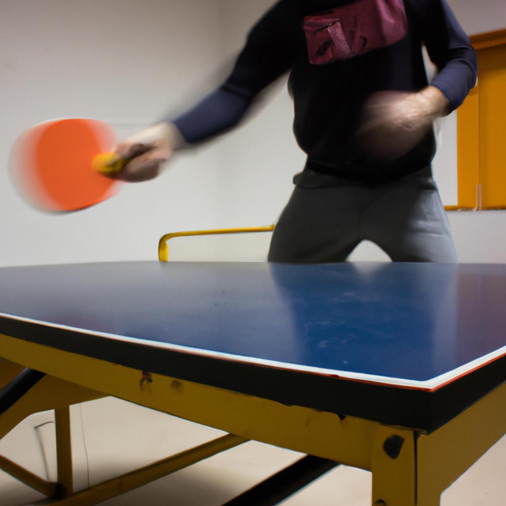 Person playing table tennis game