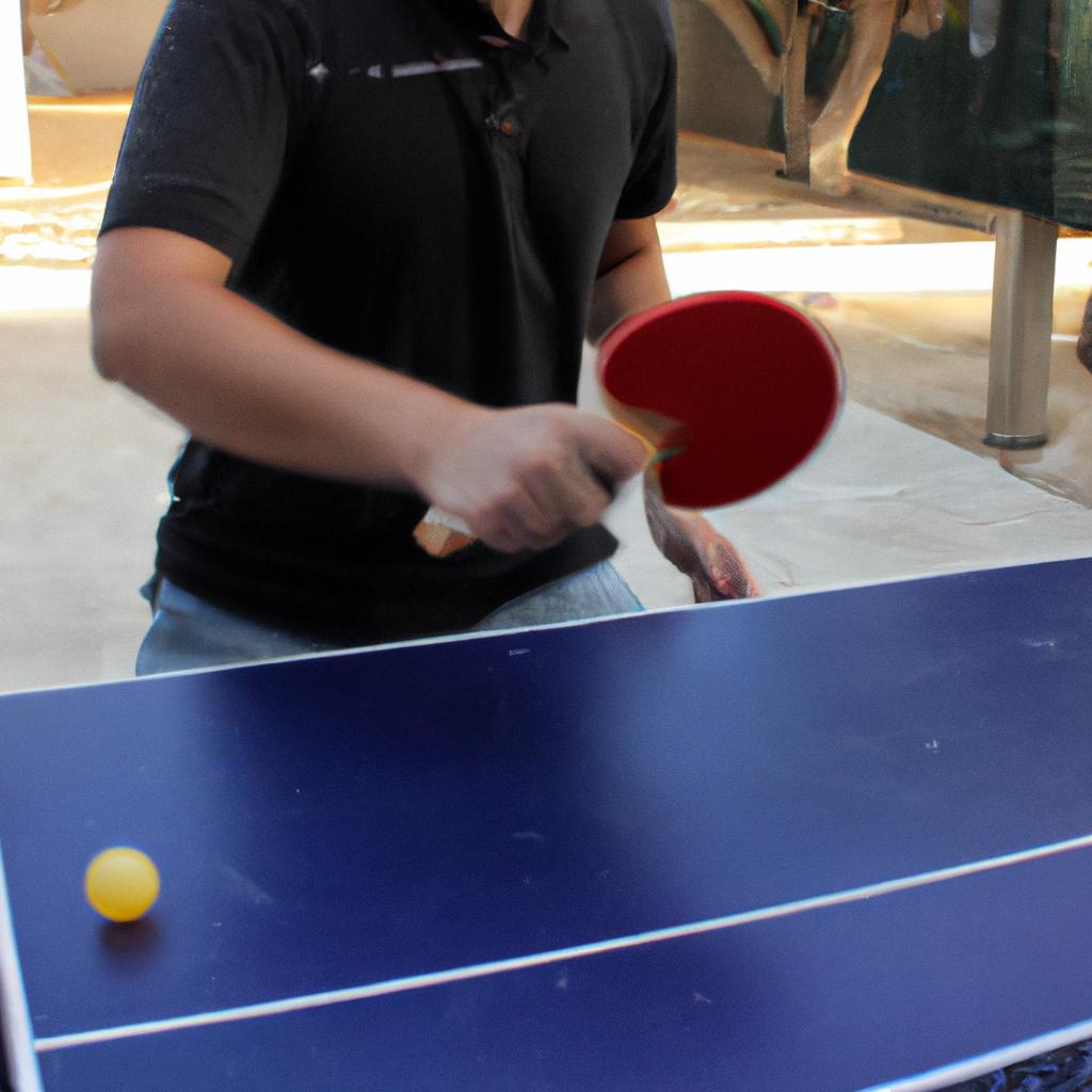 Person playing table tennis skillfully
